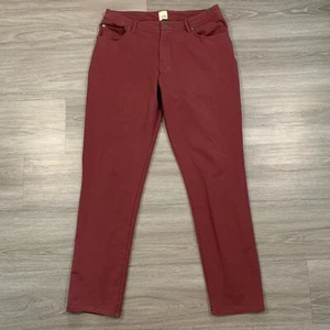 Swet Tailor Pants Mens 33x32 Maroon Stretch Tapered Leg Casual - Picture 1 of 13