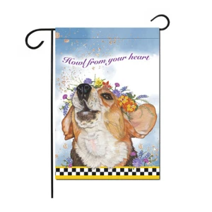Beagle Floral Garden Flag Double Sided 12 x 17 in. - Picture 1 of 1