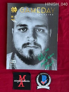 KURT HINISH NOTRE DAME FOOTBALL SIGNED PROGRAM 11/20! BECKETT! HOUSTON TEXANS! - Picture 1 of 1