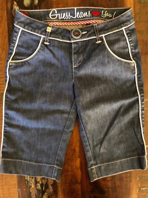 Pantalones Cortos para Caminar Guess Love's You Costuras de Tubería Tela Botón Solapa Bolsillos Talla 26 Foto 1 de 4