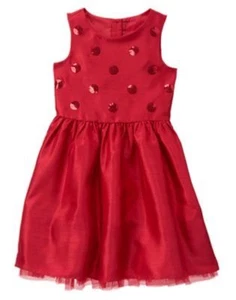 NWT Gymboree ROYAL RED Sequin Duppioni Dress 4,5,6,7,8 Christmas Girls - Picture 1 of 2
