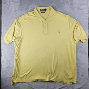 Ralph Lauren Polo Flesh Pony Pima Baumwolle Kurzarm Herren Größe 3XB Gelb - Bild 1 von 12
