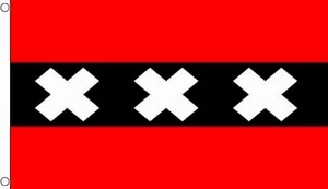 AMSTERDAM FLAG 3X2 feet 90cm x 60cm FLAGS HOLLAND NETHERLANDS - Picture 1 of 1