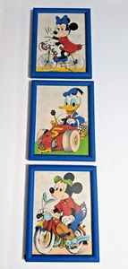 (3) VTG Rare Disney "MICKEY MOUSE, MINNIE, & DONALD DUCK" Ink Pen On Felt Paper - Picture 1 of 5