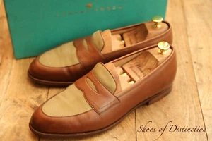 Edward Green Tan Brown Leather Shoes Penny Loafers Men's UK 9.5 E US 10 EU 43.5 - Picture 1 of 12