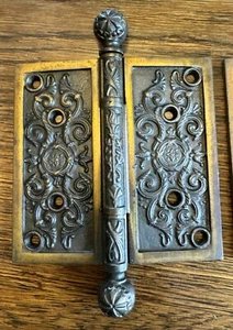 Antique Vintage Iron Russel & Erwin 5 1/2" x 5 1/2" Cannonball 1 Hinge Plus - Picture 1 of 8