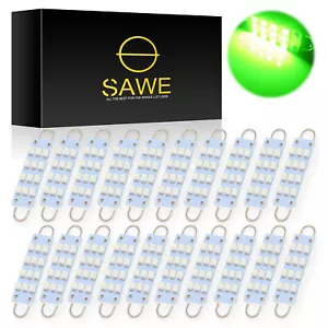 20 x Green 44mm 211-2 212-2 578 12SMD Rigid Loop LED Bulb for Trunk Door Light - Foto 1 di 5