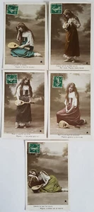 MIGNON * Bella ragazza con capelli lunghi e mandolino * serie 5, gel. 1910 - Foto 1 di 2