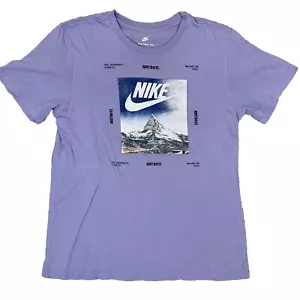Nike The Nike Tee Purple Graphic Print Short Sleeve T-Shirt Size Men's Medium - Picture 1 of 15