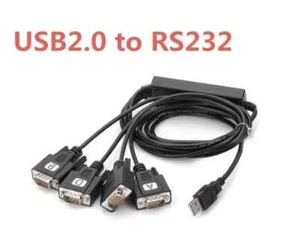 Câble adaptateur USB 2.0 vers 4 ports série RS-232 COM DB9 mâle FT232 USB-4x RS232 - Photo 1/1