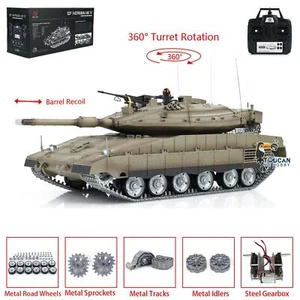 1:16 7.0 Henglong PRO Merkava RTR RC IR Battle Tank BB Barrel Recoil 360°Turret - Picture 1 of 24