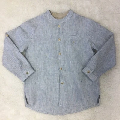 Pili Carrera Little Boy Linen Shirt Size 5Y Blue - Image 1 of 4