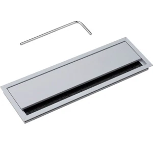 Gedotec Kabeldurchlass Schreibtisch Kabeldurchführung ECO Alu silber 100 x 320 - Photo 1/6