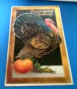 (pasteelers1) Erntedankfest - Truthahn & Kürbis mit gestempeltem 1 ct. Stempel 🌠 - Bild 1 von 2