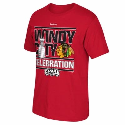 Camiseta gráfica Chicago Blackhawks NHL Reebok Red 2015 Stanley Cup "Celebración" Foto 1 de 2