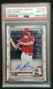 2020 Bowman Chrome Prospects Auto Erik Rivera #CPA-ERI PSA 10 Rookie Card! - Picture 1 of 2