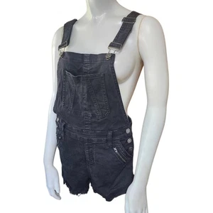Kancan schwarze Denim kurze Latzhose für Damen (S) - Bild 1 von 6