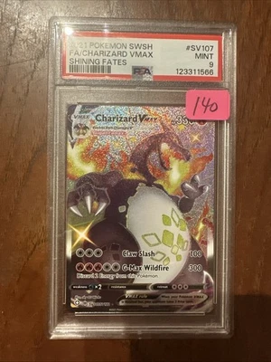 Pokémon TCG Shining Fates Charizard VMAX SV107/SV122 2021 Shiny PSA 9 Mint Rare - Image 1 of 2