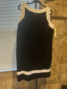 NWT Amanda Smith Woman’s Black & White Sheath Plus Size Dress 18W - Picture 1 of 9