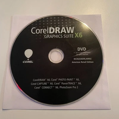 Corel Draw Graphics Suite X6 CorelDRAW Software Disc and Serial Number - Image 1 of 3