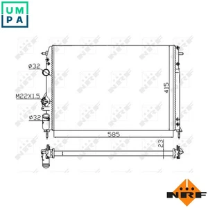 RADIATOR ENGINE COOLING 58175A FOR F9Q740/732 1.9L 4cyl - Picture 1 of 9