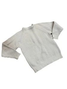 Zoran Pullover Damen Medium Kaschmir Zopfmuster gerippt weiß weich Mini DEFEKT - Bild 1 von 6