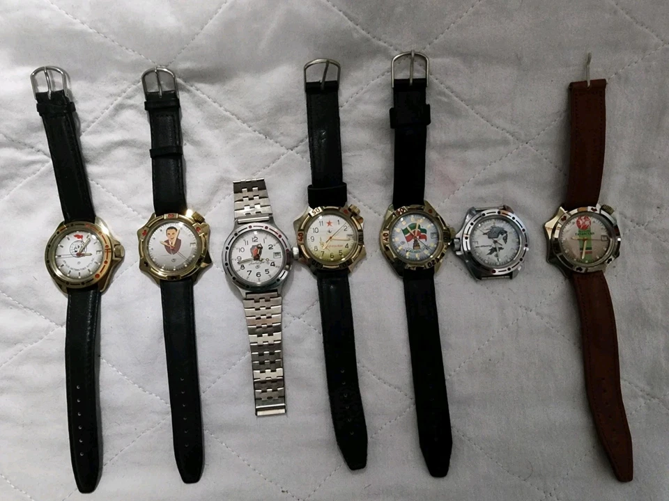 “Lot of 7 Vintage Soviet USSR Watches – Mechanical – Raketa / Vostok / Poljot  - Image 1 of 4