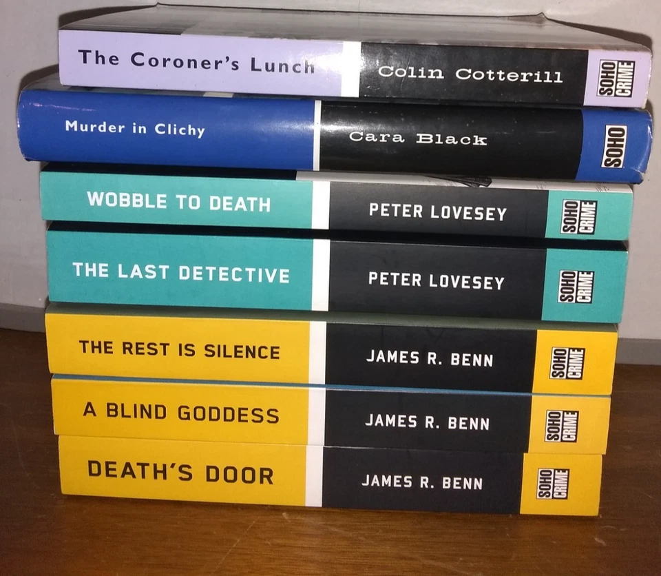 Lot of 7 Soho Crime Peter Lovesey, James Benn Cara Black, Colin Cotterill Foto 1 de 4