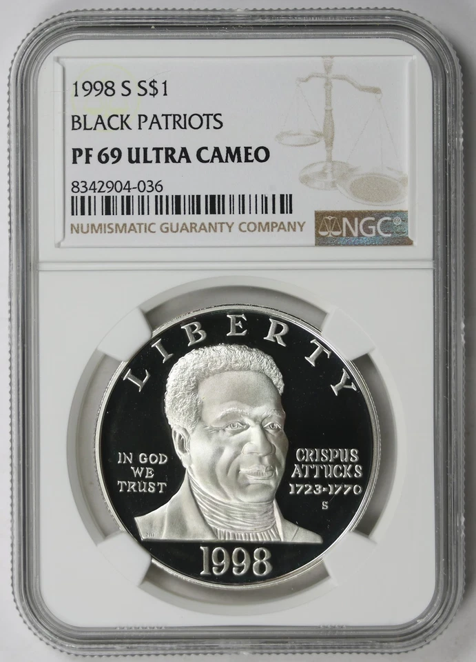 1998-S Black Patriots Modern Silver Commemorative $1 PF 69 Ultra Cameo NGC - Image 1 of 4