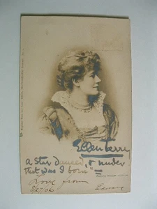 1906 RPPC Ellen Terry Autograph Tuck Photo English Theatre Actress - Picture 1 of 9