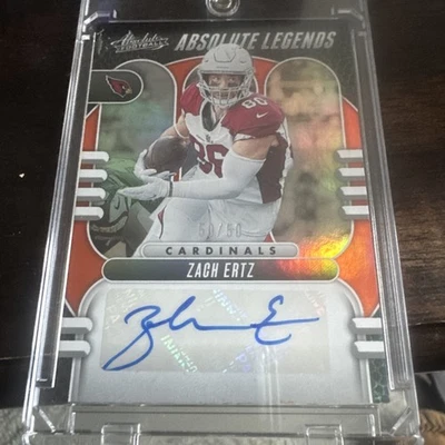 2023 Panini Absolute Legends Signatures Orange /50 Zach Ertz #AL-ZE Auto - Image 1 of 2
