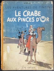 TINTIN Le Crabe aux pinces d’or 4ème plat A23 bis couleurs 1945 État très moyen - Imagen 1 de 24