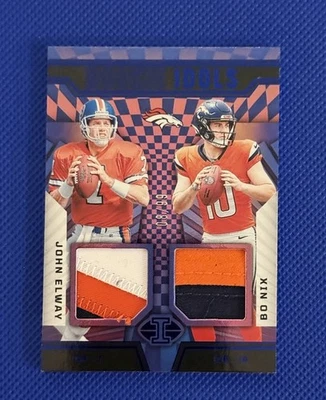 JOHN ELWAY BO NIX 2024 ILLUSIONS ROOKIE IDOLS 3 Cores Dual PATCH RC BRONCOS /99 - Imagem 1 de 2