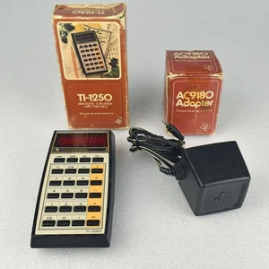 Vintage Texas Instruments Electric Calculator TI-1250 with Power Adapter AC-9180 - Picture 1 of 17