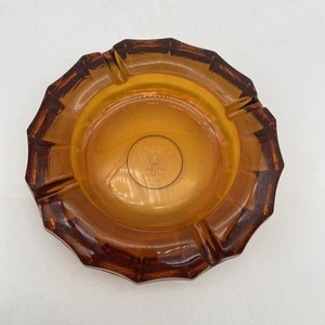 Fostoria 1887 Eagle Coin Glass Ashtray Amber Patriotic American Vintage Man Cave - Picture 1 of 7