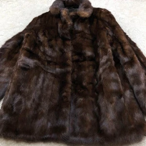 SAGAMINK Abrigo de Piel Mujer Visón Marrón Talla 11 Envío desde JPN - Imagen 1 de 10