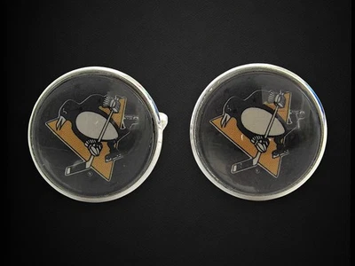 Gemelos para tarjetas de hockey, gemelos de joyería de boda de los pingüinos de Pittsburgh Foto 1 de 4