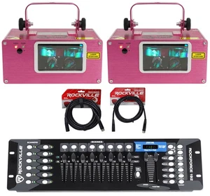 (2) Chauvet Scorpion Dual RGB ILS Laser Effect Lights+DMX Controller+Cables - Picture 1 of 12