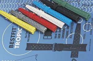 16 SOLD Genuine old Swiss Tropic band 12mm curved ends perforated vintage divers - Picture 1 of 9