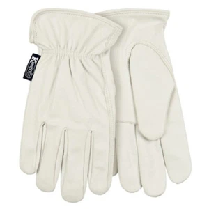 Men's 92-L Large White Goatskin Unlined Leather Driver Gloves - Pack of 6 - Picture 1 of 3
