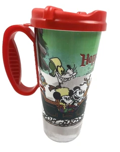 FS-Disney Parks Happy Holiday Travel Mug Cup Lid Mickey Christmas Souvenir - Picture 1 of 7