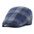 Flat Cap Soft Keep Warm Autumn Winter Men Beret Flat Hat Cotton Blend