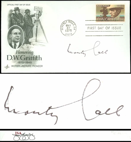 1975 First Day Cover #1555 DW Griffith, MONTY HALL AUTOGRAPHED, LETS MAKE A DEAL Cover