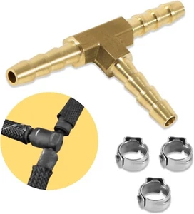 Adaptador de manguera de montaje en camiseta de inyector de línea de combustible latón Ford 2011-20 Powerstroke 6,7 - Imagen 1 de 8