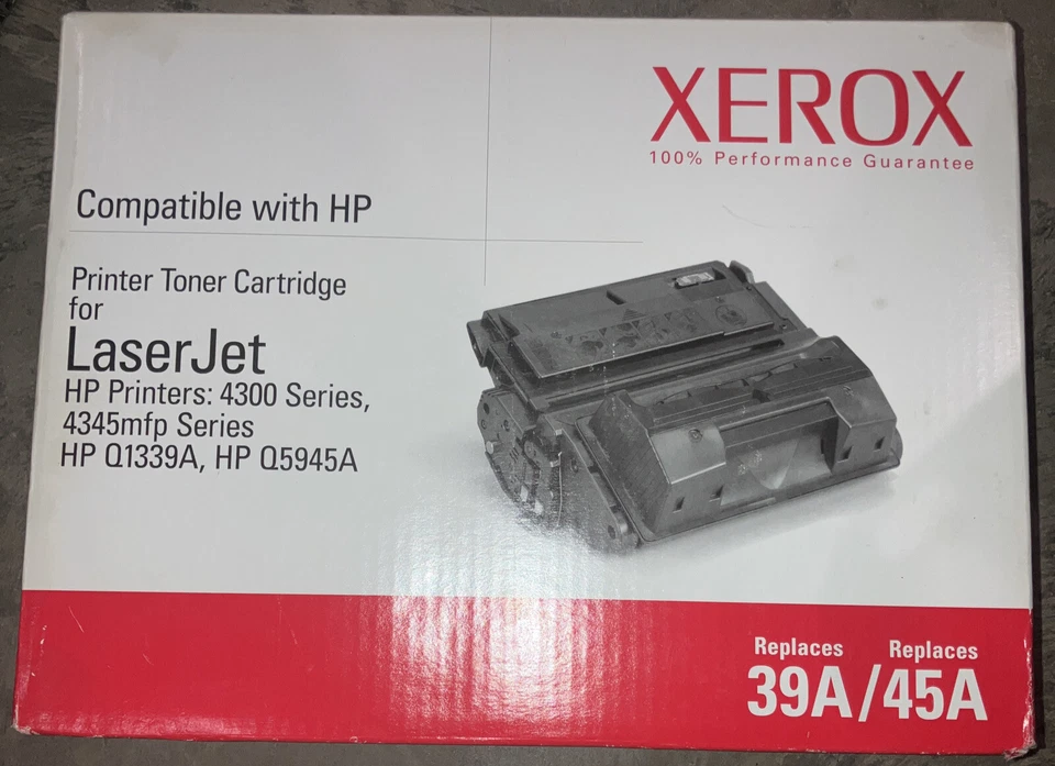 正品施乐黑色碳粉盒 HP 4300 4345 打印机 替换件 Q1339A Q5945A — 第 1/2 张图片