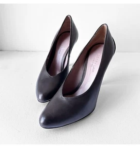DEREK LAM Covered Toe Pumps Leather Brown Black 37 - Picture 1 of 10