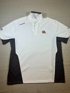 Camisa Polo Cleveland Browns Blanca/Negro Reebok Play Dry Para Hombre 2XL Poliéster #503 - Imagen 1 de 13