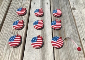 US/American Flag Crocheted Tape Measure, Handmade Retractable Measuring Tape - Picture 1 of 6