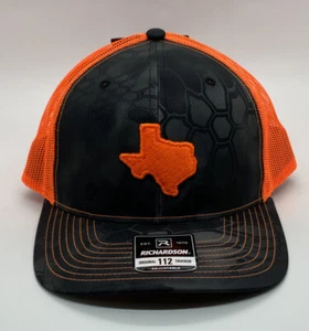 Sombrero de caza Kirptek negro y naranja de Texas. Camionero Richardson 112 SnapBack Osfa - Imagen 1 de 3