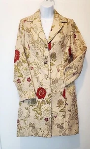 Brand New Size 4 Apostrophe Gold & Floral Brocade Button Front  Coat - Picture 1 of 4